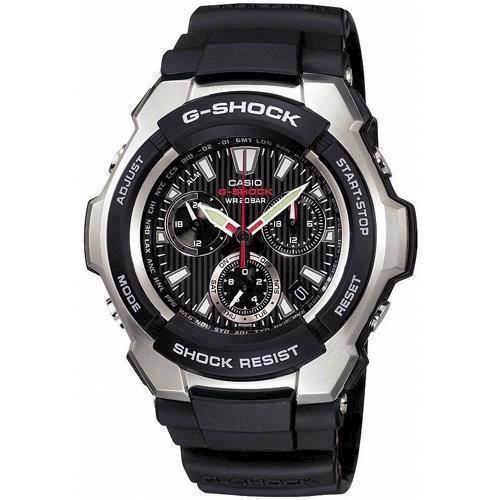 Image of G-Shock sort resin urkasse med stål quartz multifunktion (5034) Herre ur fra Casio, G-1000-1AER*